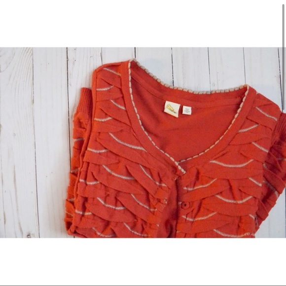 Anthropologie Sweaters - 4/$25 Anthropologie Yellow Bird Orange Cardigan